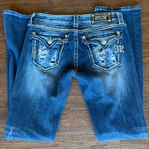 Miss Me Boot Cut Thick Stitch Denim Jeans 28 x 33